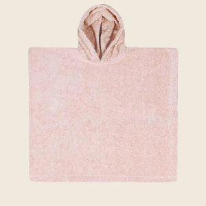 Badponcho met naam geborduurd in de kleur roze | maat large 55 x 55 cm